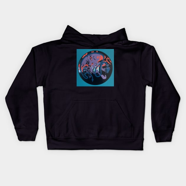Ecstatic Record Series: Ultraphonic Micro-groove Kids Hoodie by Octo30